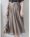 Ribbon Flowing Dress 微光澤輕盈飄逸絲帶裙/ SK8897 (black/white sold out)