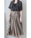 Square Ribbon 雪紡方領絲帶傘袖, Blouse/ BU8964