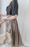 Square Ribbon 雪紡方領絲帶傘袖, Blouse/ BU8964