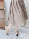 Ribbon Flowing Dress 微光澤輕盈飄逸絲帶裙/ SK8897 (black/white sold out)