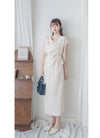 Beige Belt Blouse 高質感素色設計腰帶上衣 / TP9165
