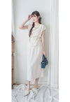 Beige Belt Blouse 高質感素色設計腰帶上衣 / TP9165