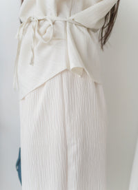 Beige Belt Blouse 高質感素色設計腰帶上衣 / TP9165