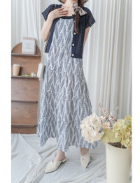 Olive Branches Dress 自然氣質橄欖枝圖案吊帶裙/ DS9944