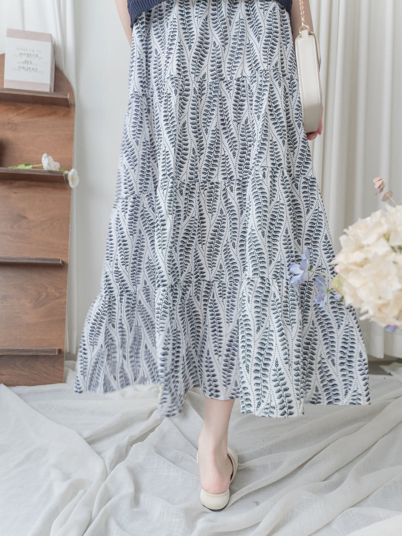 Olive Branches Dress 自然氣質橄欖枝圖案吊帶裙/ DS9944