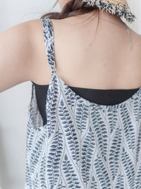 Olive Branches Dress 自然氣質橄欖枝圖案吊帶裙/ DS9944