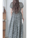 Shadow Floral Dress 黑白影子印花修腰連身裙/ DS9953