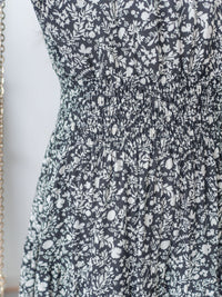 Shadow Floral Dress 黑白影子印花修腰連身裙/ DS9953
