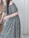 Shadow Floral Dress 黑白影子印花修腰連身裙/ DS9953