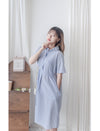 [限量現貨回歸]   French Blue Shirt Dress  法式藍白直條紋口袋連身裙/ DS9955