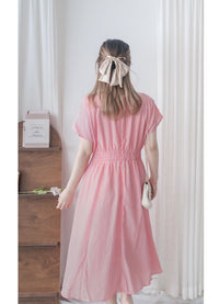 Daily Audrey Dress 輕優雅低調小格子後橡筋連身裙 / DS9951 (Black Sold out)