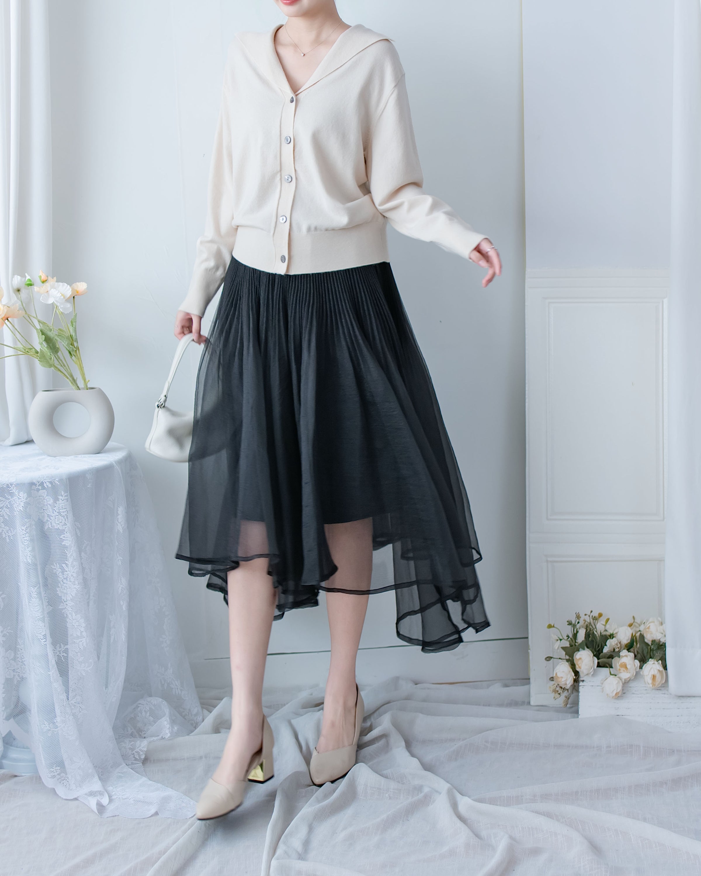 Collar Knit Cardigan 翻領針織棉棉外套或上衣/ TP9219