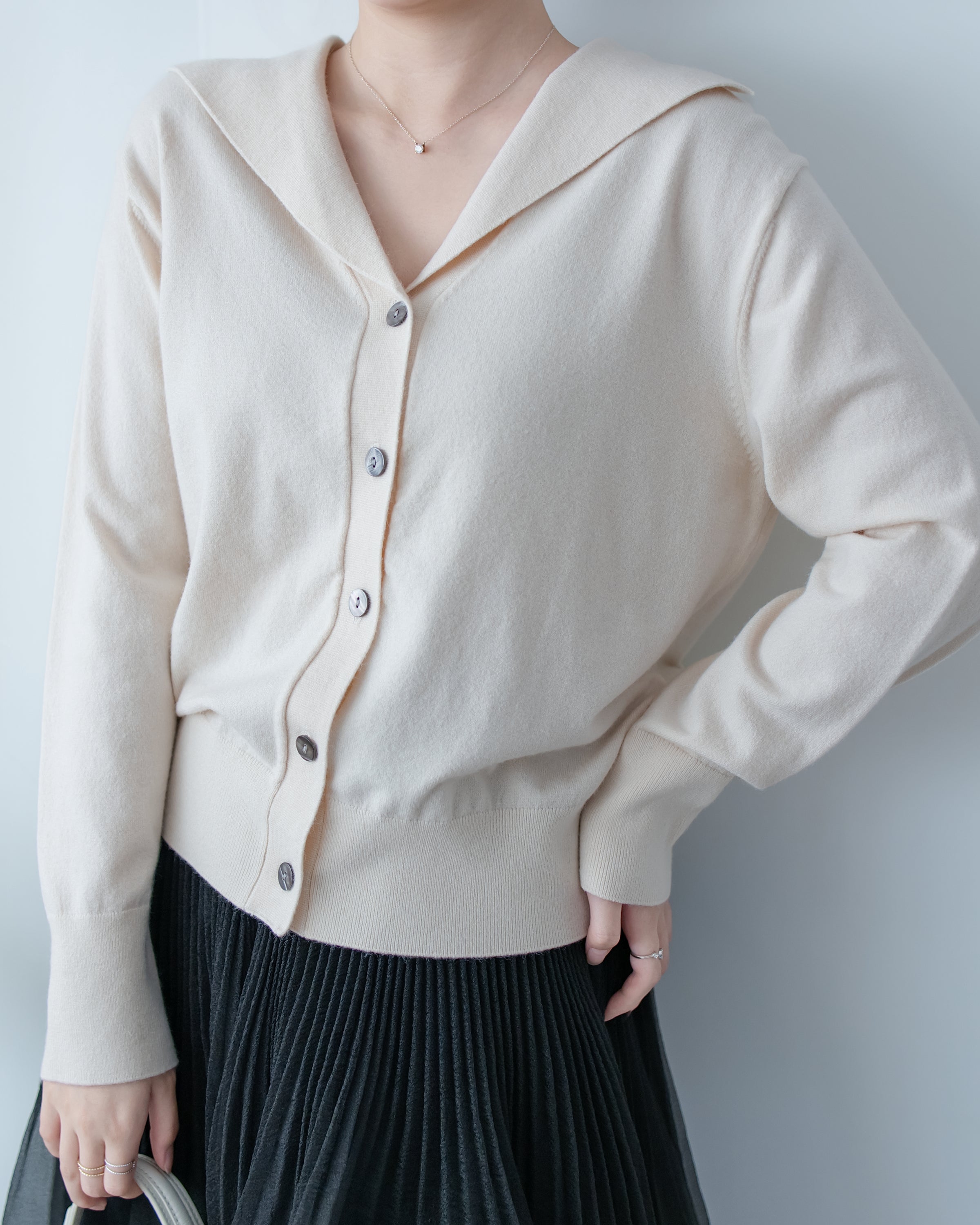 Collar Knit Cardigan 翻領針織棉棉外套或上衣/ TP9219