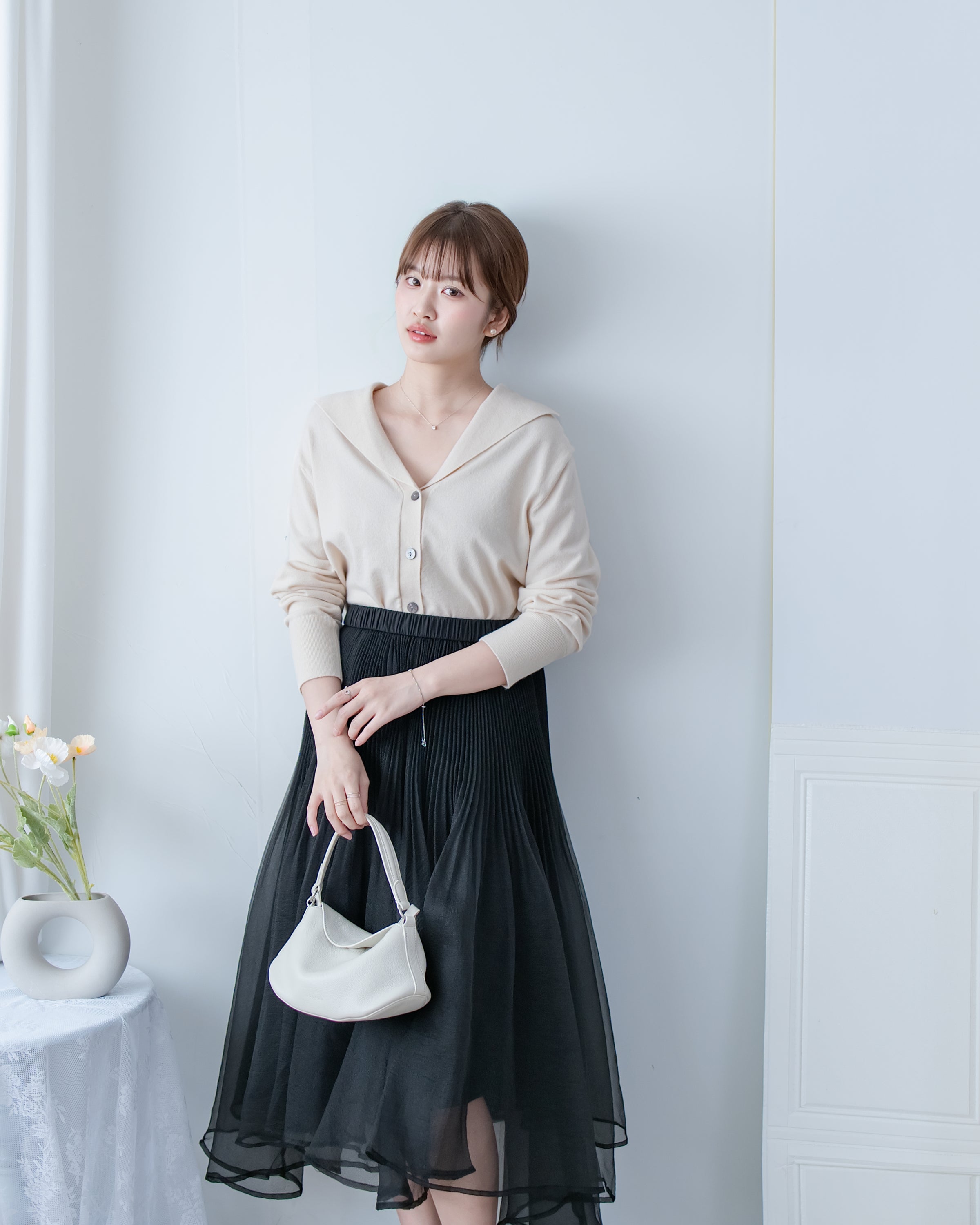 Collar Knit Cardigan 翻領針織棉棉外套或上衣/ TP9219