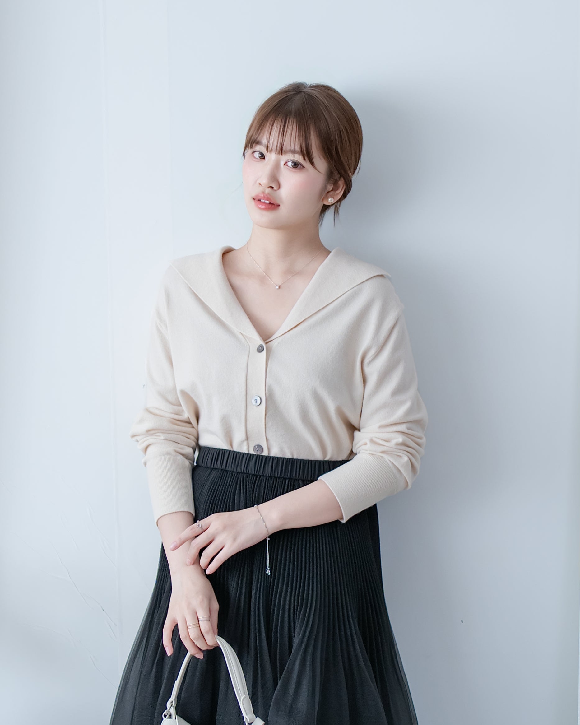 Collar Knit Cardigan 翻領針織棉棉外套或上衣/ TP9219