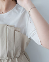 Spliced Beige Dress 拼接立體層次彈性修腰連身裙/ DS1097(pre-order)