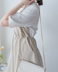 Spliced Beige Dress 拼接立體層次彈性修腰連身裙/ DS1097(pre-order)