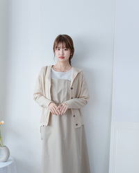 Spliced Beige Dress 拼接立體層次彈性修腰連身裙/ DS1097(pre-order)