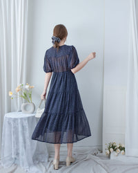 Glass Floral Dress 琉璃光感精緻小碎花連身裙/ DS1099