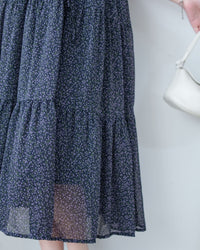 Glass Floral Dress 琉璃光感精緻小碎花連身裙/ DS1099