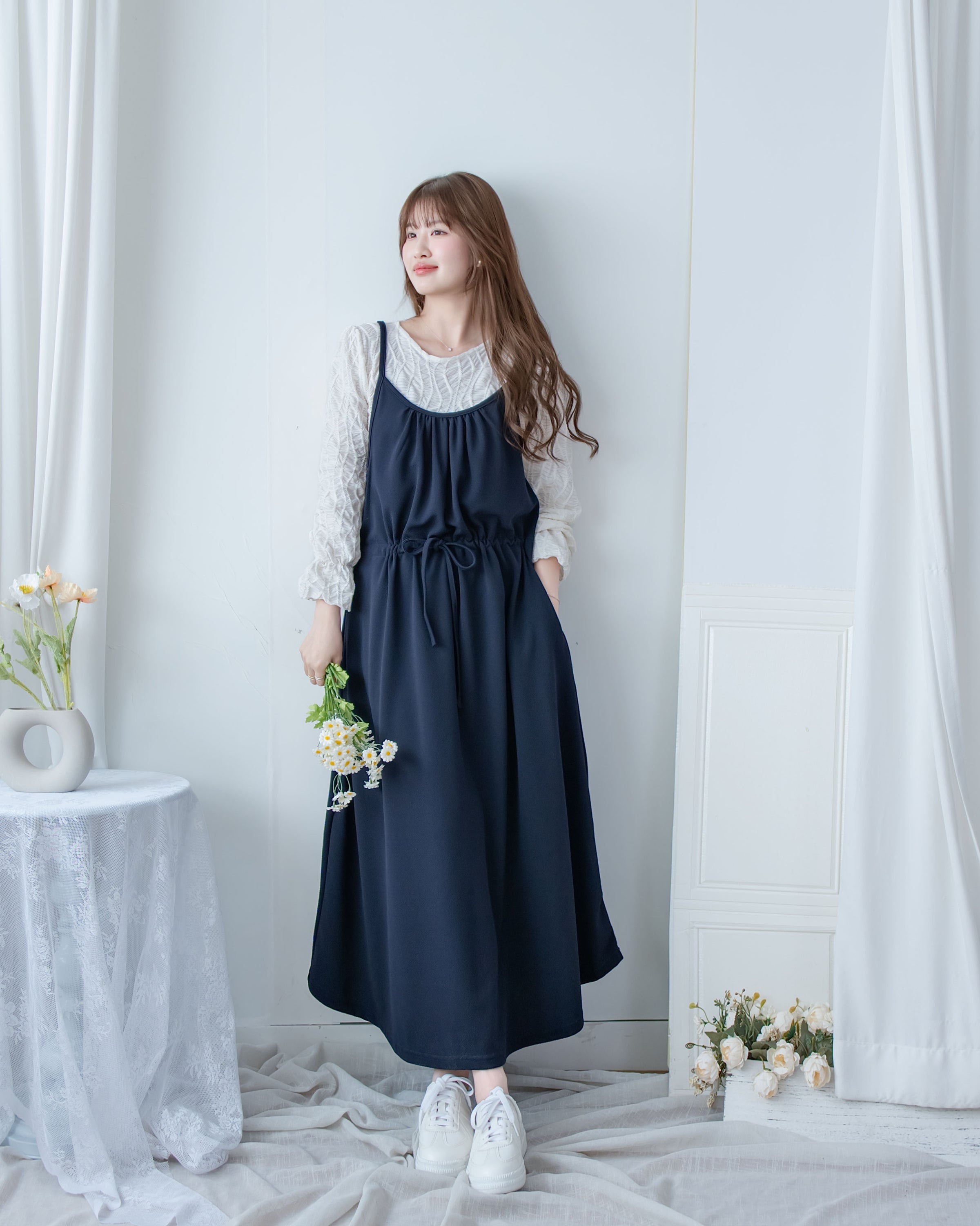 Sophie Vest Dress 防皺彈性修腰吊帶連身裙/ DS1101