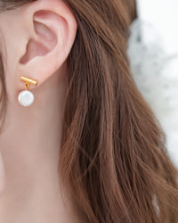 Gold Bar Pearl Earrings/ ER8341