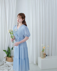 [ 限時重開訂購🕣 ] Secret Check Dress 質感暗格疊領側修腰連身裙 / DS1103