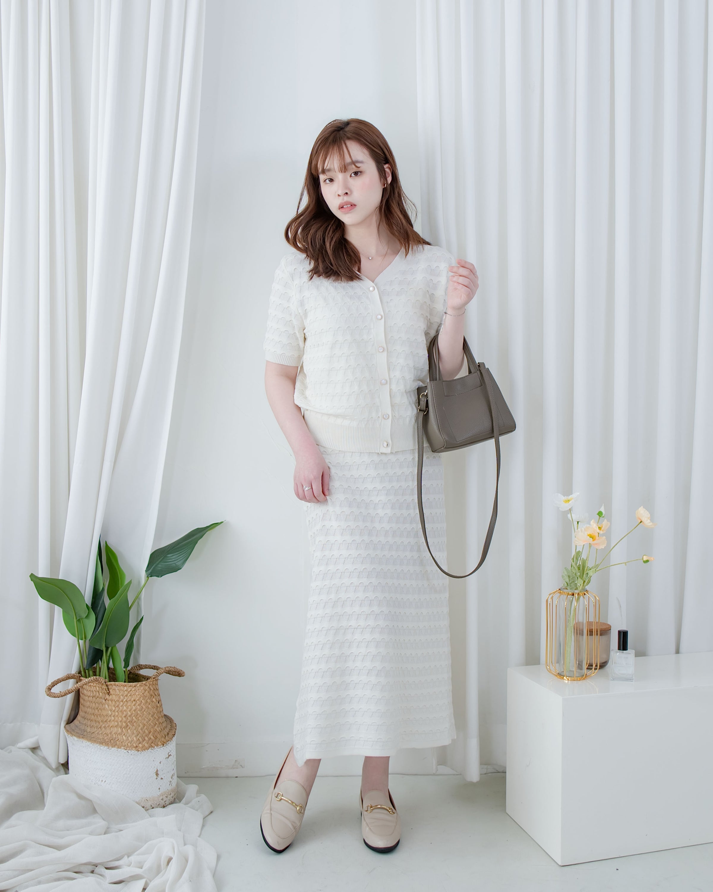 Geometric Knit Set 精緻百搭幾何織紋針織套裝/ SE8111