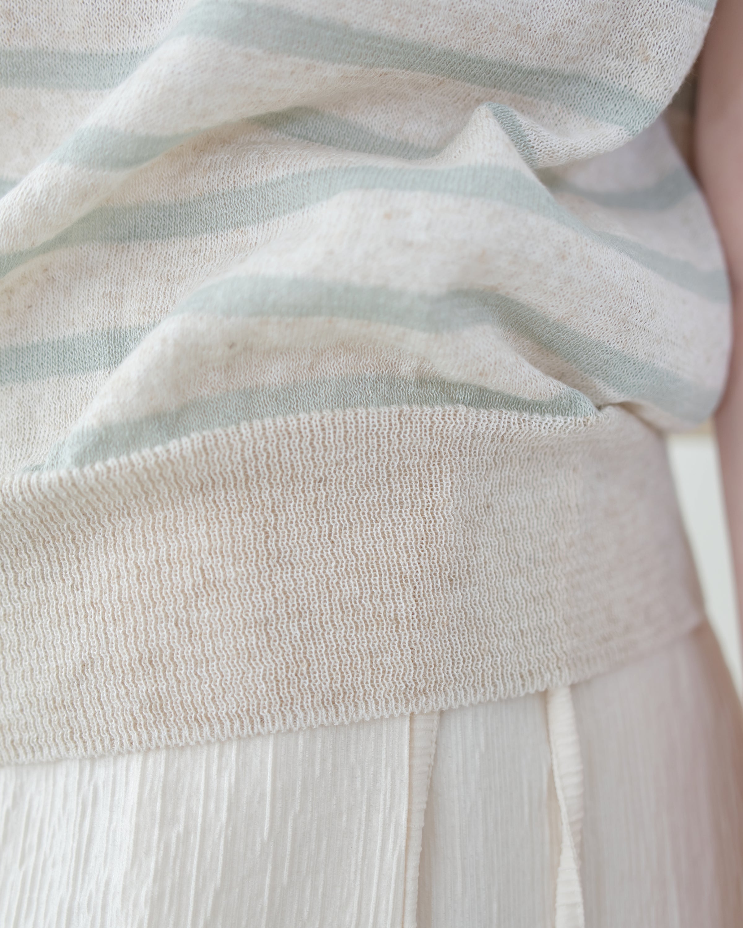Nautical Knit Top 夏日側鈕扣裝飾條紋線衫/ TP9218