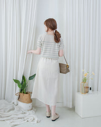 Nautical Knit Top 夏日側鈕扣裝飾條紋線衫/ TP9218
