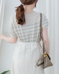 Nautical Knit Top 夏日側鈕扣裝飾條紋線衫/ TP9218