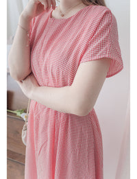 Daily Audrey Dress 輕優雅低調小格子後橡筋連身裙 / DS9951 (Black Sold out)