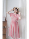 Daily Audrey Dress 輕優雅低調小格子後橡筋連身裙 / DS9951 (Black Sold out)