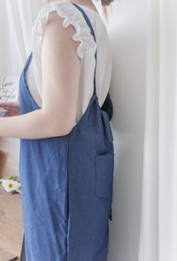Denim Jumpsuit 肩帶可調顯瘦簡約牛仔色連身褲/ PT8463