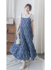 Olive Branches Dress 自然氣質橄欖枝圖案吊帶裙/ DS9944