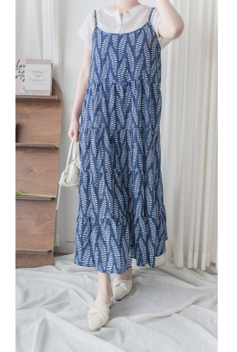 Olive Branches Dress 自然氣質橄欖枝圖案吊帶裙/ DS9944