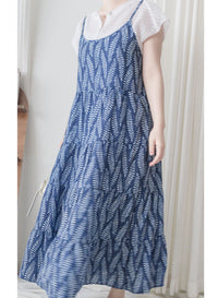 Olive Branches Dress 自然氣質橄欖枝圖案吊帶裙/ DS9944