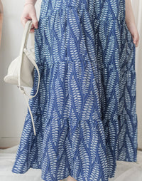 Olive Branches Dress 自然氣質橄欖枝圖案吊帶裙/ DS9944