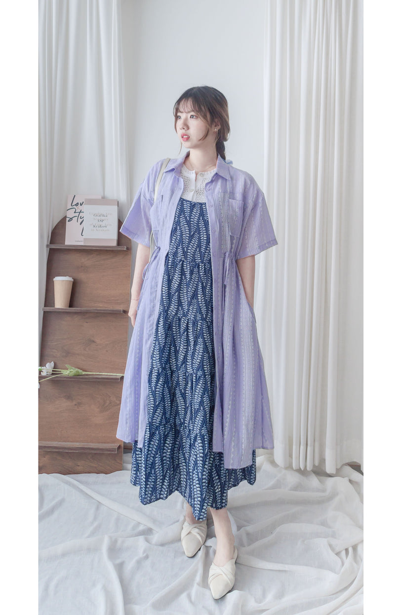 Olive Branches Dress 自然氣質橄欖枝圖案吊帶裙/ DS9944