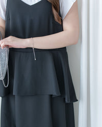 Chiffon Flowing Dress 飄逸雪紡層次綁帶連衣裙/ DS1113 (Black sold out)