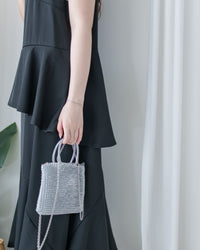 Chiffon Flowing Dress 飄逸雪紡層次綁帶連衣裙/ DS1113 (Black sold out)