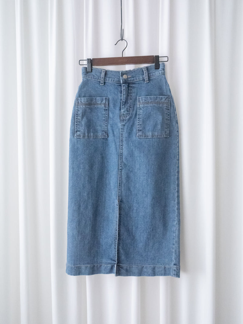 Elastic Denim Skirt 全彈性顯瘦直身牛仔裙/ SK8904
