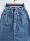 Elastic Denim Skirt 全彈性顯瘦直身牛仔裙/ SK8904