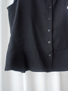 Sleeveless Square Neck Chiffon Top 方領無袖細荷葉衣尾雪紡上衣/ BU9113