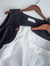 Sleeveless Square Neck Chiffon Top 方領無袖細荷葉衣尾雪紡上衣/ BU9113