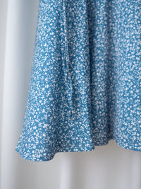 Square Neck Floral Dress 單色光影印花方領口袋連身裙/ DS9975