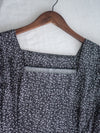 Square Neck Floral Dress 單色光影印花方領口袋連身裙/ DS9975