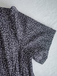 Square Neck Floral Dress 單色光影印花方領口袋連身裙/ DS9975