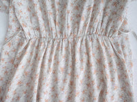 bouquet Dress 裝飾線幾何領口後橡筋印花連身裙/ DS9974