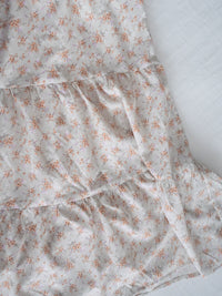 bouquet Dress 裝飾線幾何領口後橡筋印花連身裙/ DS9974